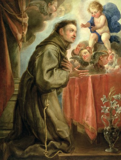 Saint Antoine de Padoue (1195-1231) adorant l